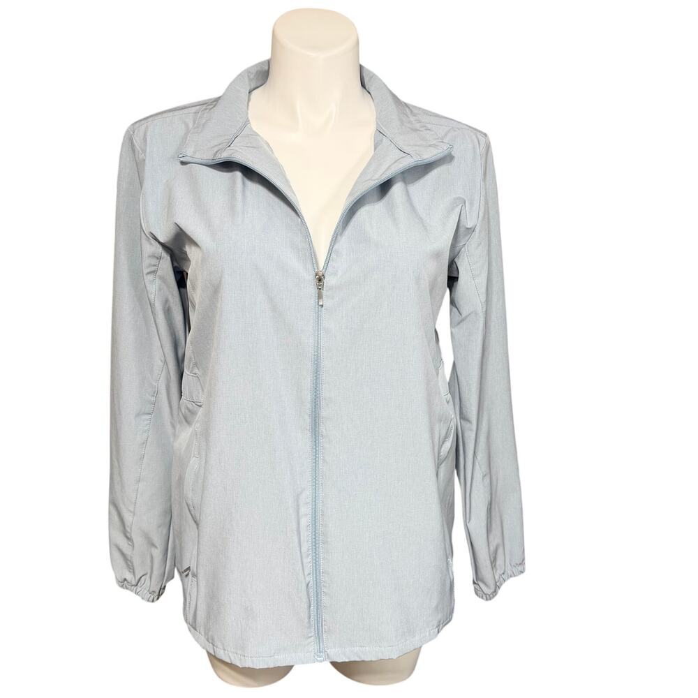 Hang Ten Womens Hybrid Jacket Lightweight Water Repellant Soft Shell Blue XL